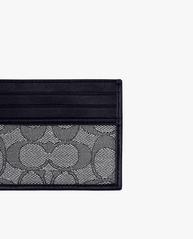  COACH - Ví đựng thẻ nam phom chữ nhật Signature Jacquard 