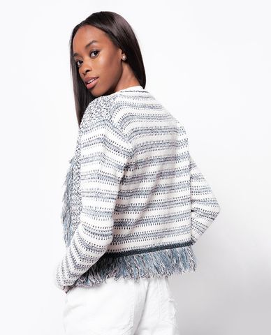  PINKO - Áo khoác nữ tay dài phối viền tua rua Anievas 