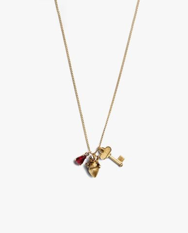  DSQUARED2 - Vòng cổ unisex phối trái tim và chìa khoá Horror 