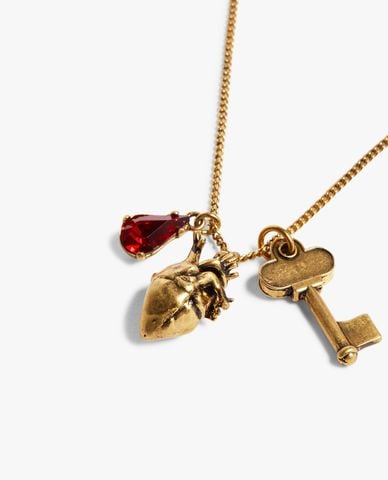  DSQUARED2 - Vòng cổ unisex phối trái tim và chìa khoá Horror 