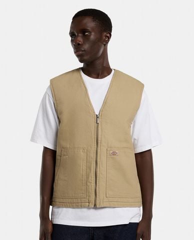  DICKIES - Áo khoác gilet nam khóa zip phối logo 