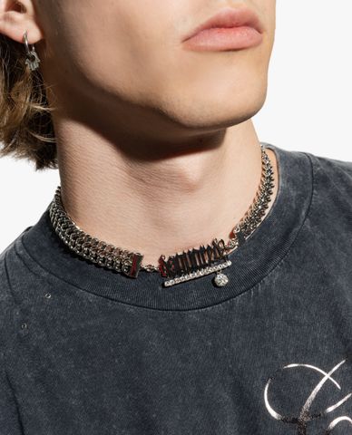  DSQUARED2 - Vòng cổ nam mắt xích đính đá cá tính 