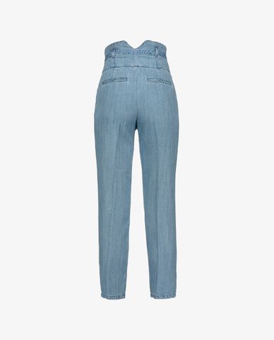  PINKO - Quần jeans nữ lưng cao phối thắt lưng Ariel 