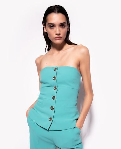  PINKO - Áo kiểu nữ cúp ngực phối nút Tucuman 