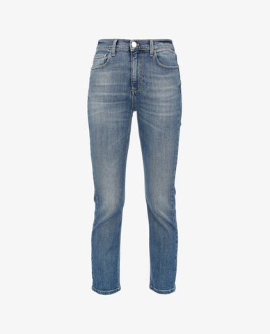  PINKO - Quần jeans nữ ống đứng Love Birds 