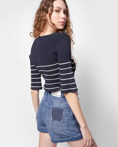  PINKO - Quần shorts nữ denim lưng cao Dotta 