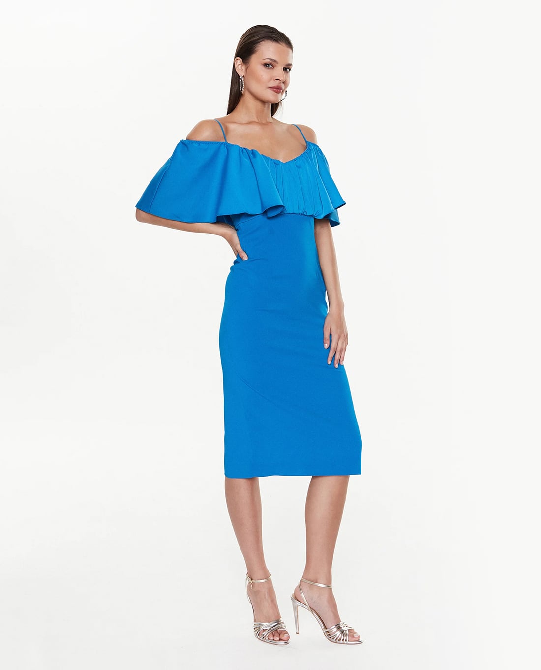 PINKO - Đầm trễ vai midi LA Carlota