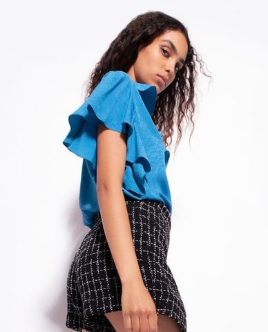  PINKO - Áo kiểu nữ cổ V tay ngắn Baldo 