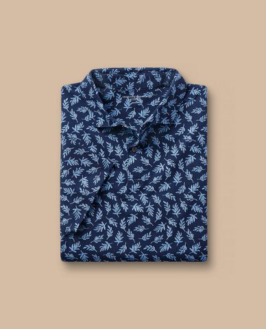  CHARLES TYRWHITT - Áo polo nam cổ bẻ tay ngắn Performance Geo Print 