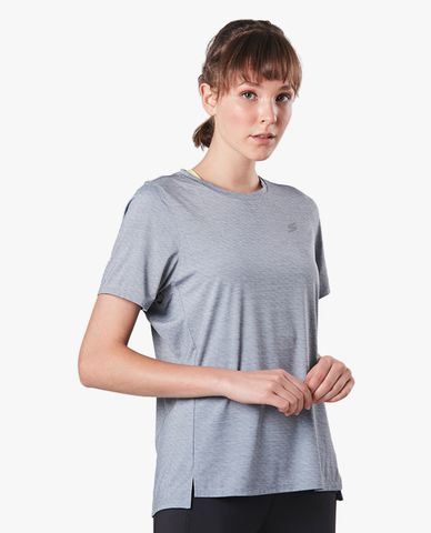  SKECHERS - Áo thun thể thao nữ phom suông tay ngắn Running 