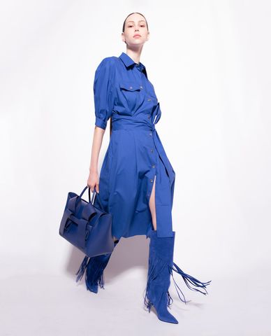  PINKO - Đầm sơ mi midi tay lững hiện đại Abbigliato 