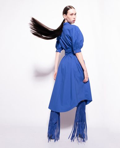  PINKO - Đầm sơ mi midi tay lững hiện đại Abbigliato 