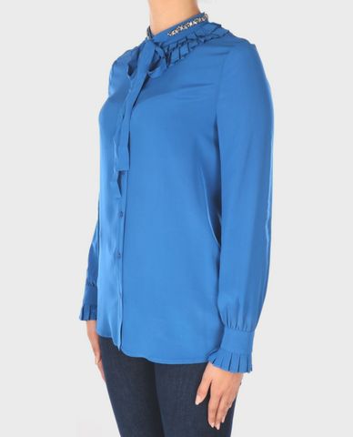  PINKO - Áo sơ mi nữ tay dài cổ trụ Jewelled Collar 