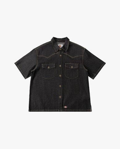  DICKIES - Áo sơ mi denim nam cổ bẻ tay ngắn phối túi 