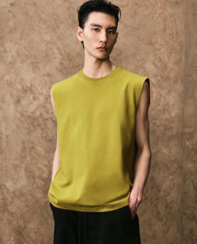  URBAN REVIVO - Áo sát nách nam cổ tròn Loose 