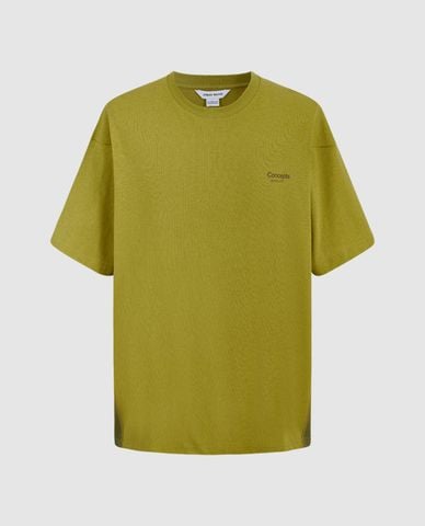  URBAN REVIVO - Áo thun nam cổ tròn tay ngắn phối màu cá tính 