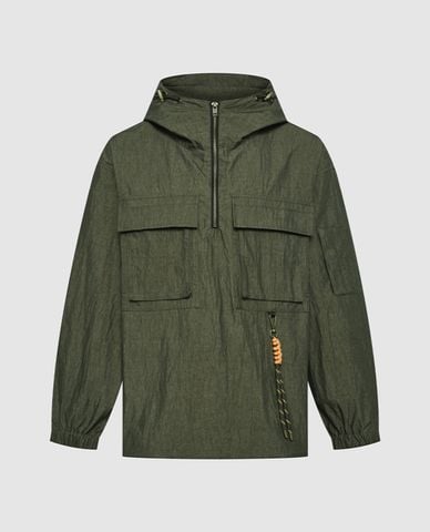  URBAN REVIVO - Áo khoác nam phối mũ hiện đại 