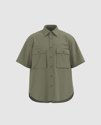  URBAN REVIVO - Áo sơ mi nam cổ bẻ tay ngắn Loose 