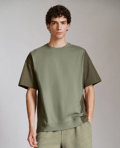  URBAN REVIVO - Áo thun nam cổ tròn tay ngắn Loose 