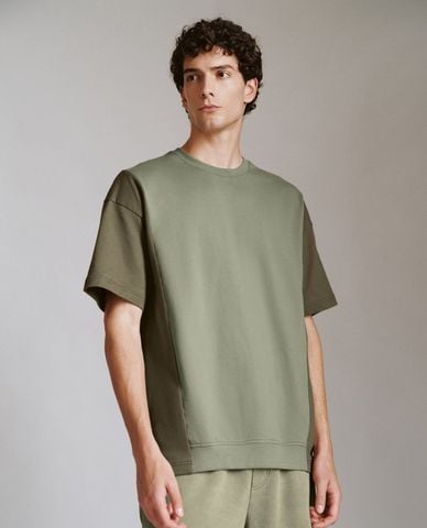  URBAN REVIVO - Áo thun nam cổ tròn tay ngắn Loose 