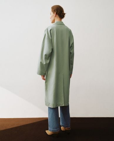  URBAN REVIVO - Áo khoác sơ mi nữ dáng dài Loose Trench 