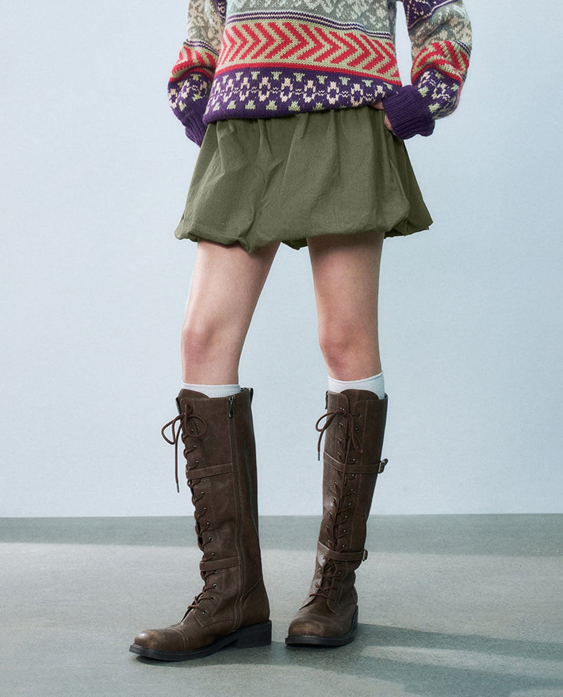 URBAN REVIVO - Chân váy chữ A mini lưng thun thời trang