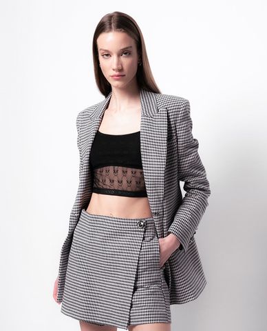  PINKO - Áo blazer nữ tay dài kẻ caro Maderna 