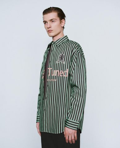  URBAN REVIVO - Áo sơ mi nam tay dài kẻ sọc 