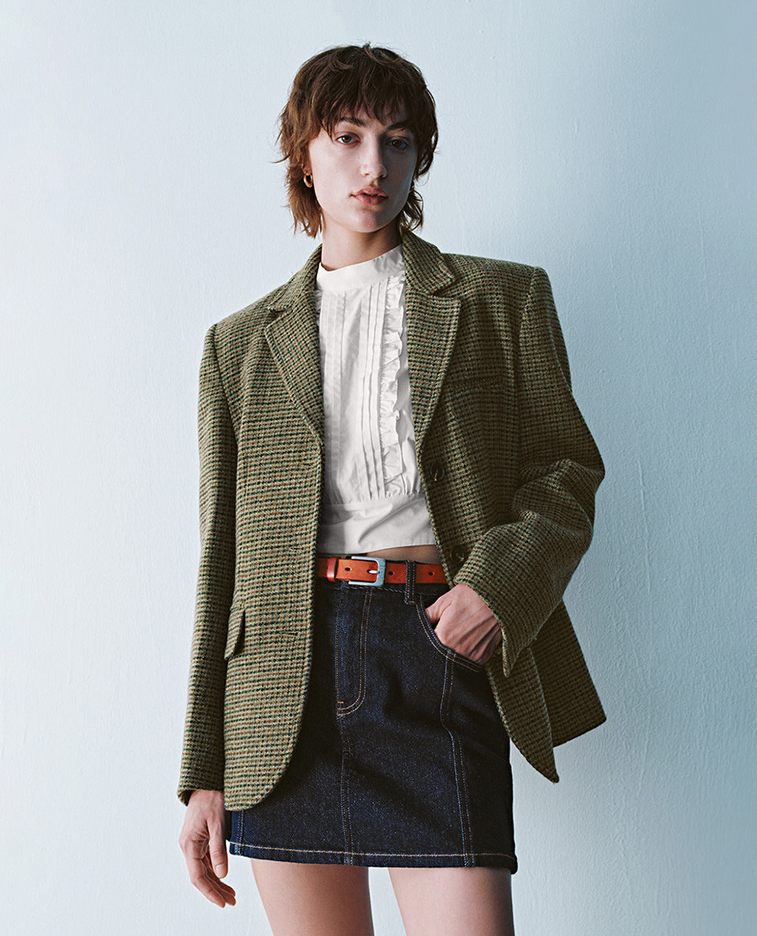 URBAN REVIVO - Áo khoác blazer nữ cổ bẻ thanh lịch