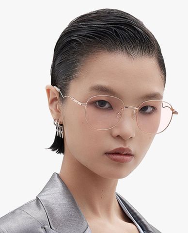  MUJOSH - Gọng kính tròn nữ bản mảnh thời trang 