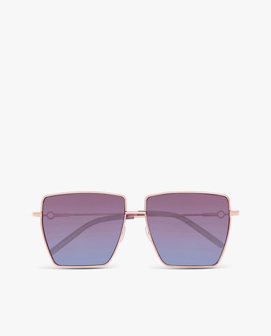  MUJOSH - Kính mát nữ gọng đa giác bản mảnh thời trang Polygon 