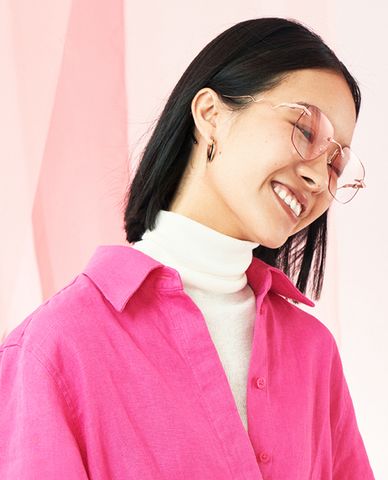  MUJOSH - Kính mát gọng đa giác nữ bản mảnh thanh lịch 