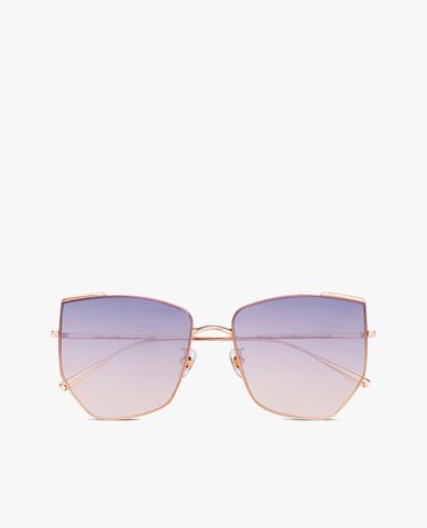  MUJOSH - Kính mát nữ gọng đa giác bản mảnh thanh lịch 