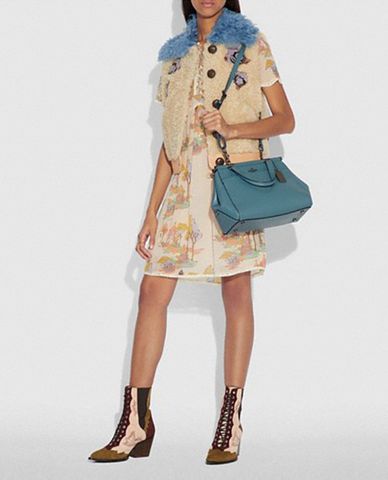 COACH - Túi xách nữ phối quai đeo Grace Chambray Blue 