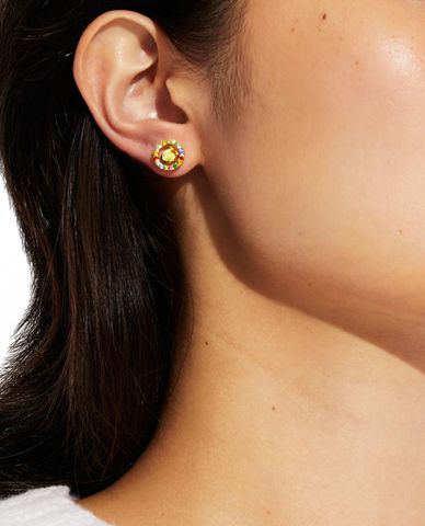  COACH - Khuyên tai nữ đính đá Signature Multicolor 