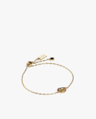  COACH - Vòng tay nữ mắc xích Signature Multicolor Crystal Slider 