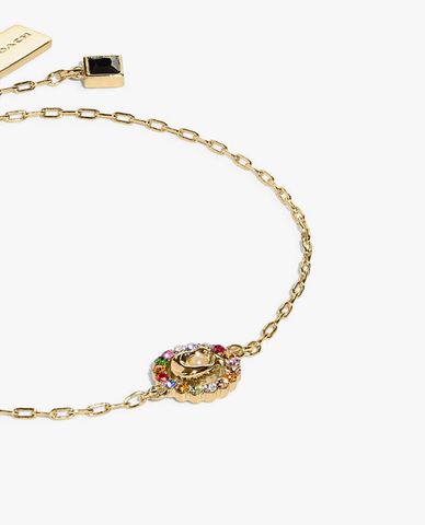 COACH - Vòng tay nữ mắc xích Signature Multicolor Crystal Slider 