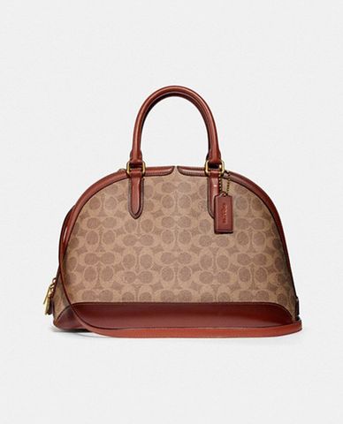  COACH - Túi xách đeo chéo họa tiết chữ C Quinn Satchel 