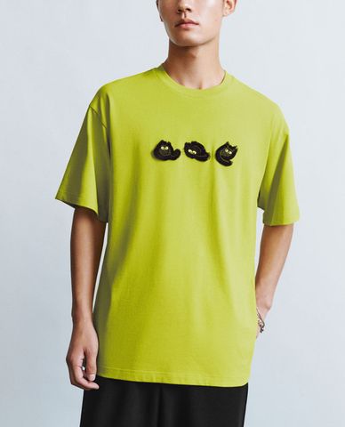  URBAN REVIVO - Áo thun nam cổ tròn tay ngắn phối hình Printed 