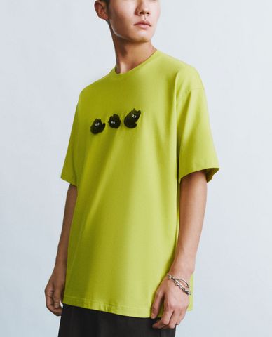  URBAN REVIVO - Áo thun nam cổ tròn tay ngắn phối hình Printed 