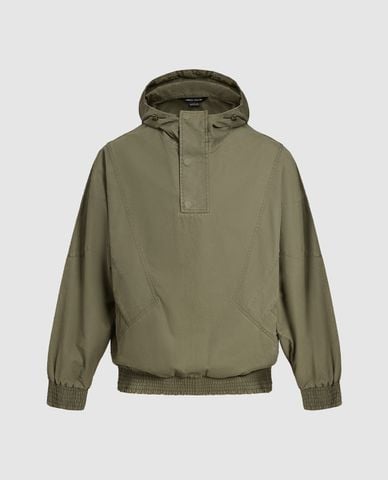  URBAN REVIVO - Áo khoác nam phối mũ tay dài Hooded Oversized Overhead 