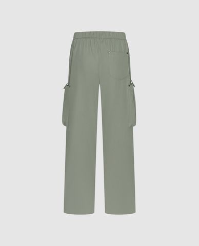  URBAN REVIVO - Quần nữ ống rộng phối túi hộp hiện đại 