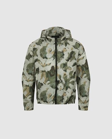  URBAN REVIVO - Áo khoác phối mũ nam khóa zip 