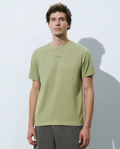  URBAN REVIVO - Áo thun nam cổ tròn tay ngắn Straight 