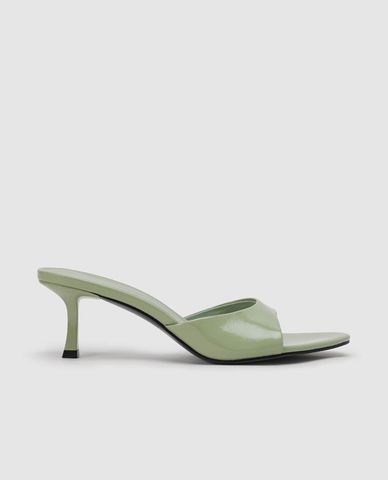  URBAN REVIVO - Giày mules cao gót nữ quai ngang nữ tính 