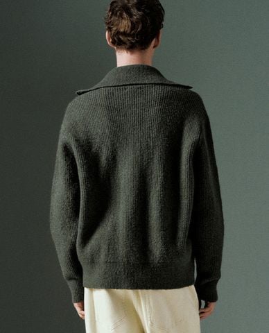  URBAN REVIVO - Áo khoác cardigan nam tay dài Wide Lapel 