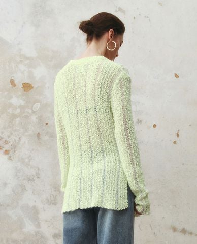  URBAN REVIVO - Áo dệt kim nữ cổ tròn tay dài 