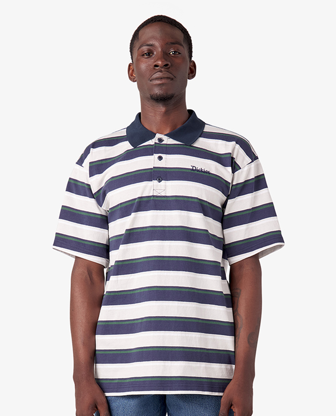 DICKIES - Áo polo nam tay ngắn kẻ sọc ngang Guy Mariano