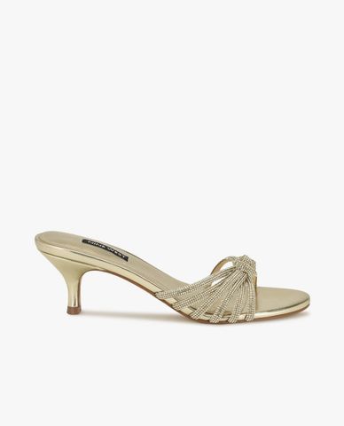  NINE WEST - Giày mules cao gót nữ dây quai đính đá Glitzy 