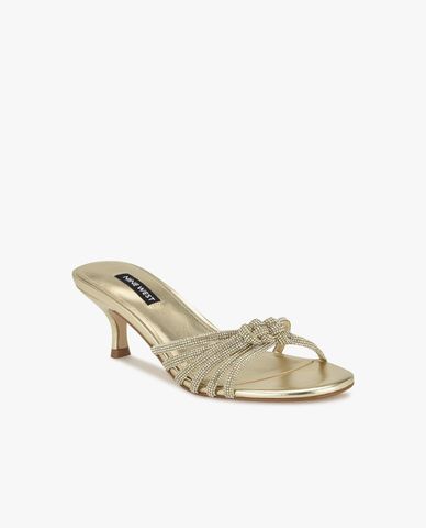  NINE WEST - Giày mules cao gót nữ dây quai đính đá Glitzy 